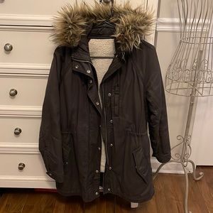 Gap Women’s Grey Utility Parka - Size Medium
